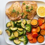 Lemon herb chicken with vegetables, high-protein repeatable lunch meal prep
