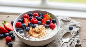 high protein breakfast bowl, repeatable breakfast, blood sugar friendly breakfast, anti-inflammatory breakfast, meal prep breakfast