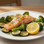 Lemon Garlic Salmon with Roasted Vegetables