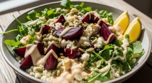 Beet & Pumpkin Seed Power Bowl with Lemon Tahini