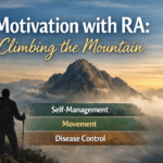 Mountain image illustrating a layered approach to motivation and energy with rheumatoid arthritis.