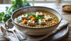 A simple, anti-inflammatory soup packed with plant-based protein that freezes well and requires minimal effort.