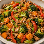 A fast, one-pan dinner with protein, colorful vegetables, and anti-inflammatory ingredients.